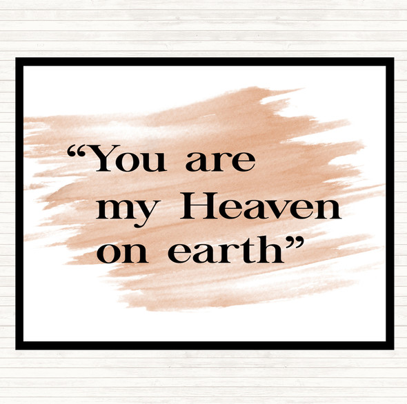 Watercolour Heaven On Earth Quote Dinner Table Placemat