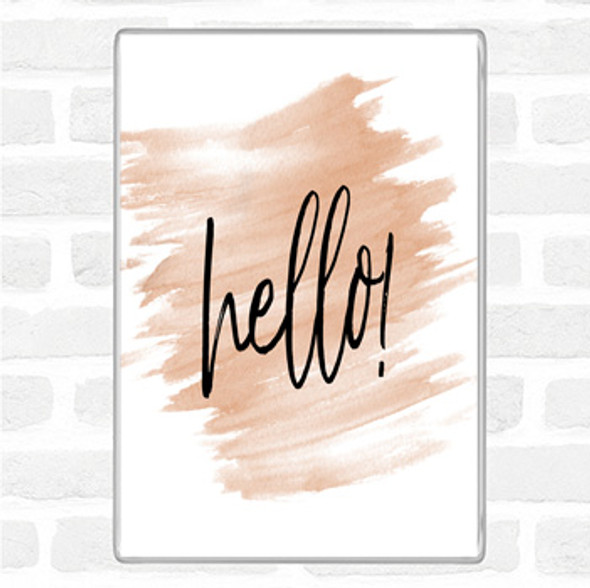 Watercolour Hello Fancy Quote Jumbo Fridge Magnet