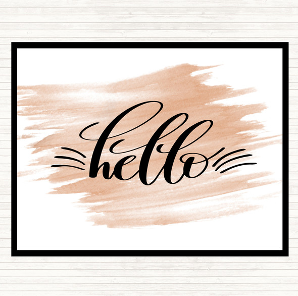 Watercolour Hello Quote Mouse Mat Pad