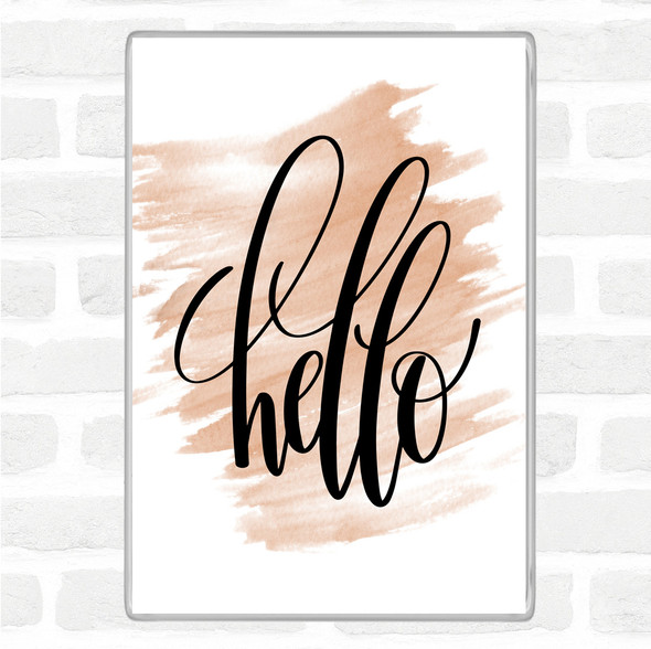 Watercolour Hello Swirl Quote Jumbo Fridge Magnet