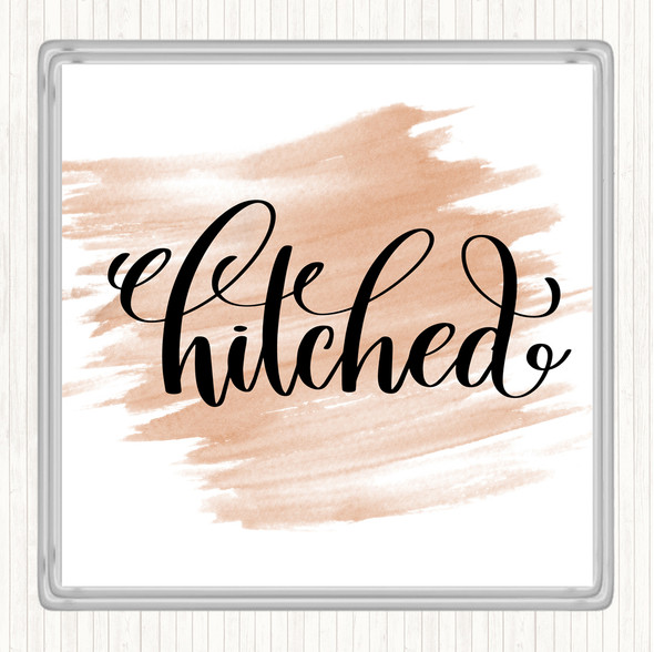 Watercolour Hitched Quote Drinks Mat Coaster