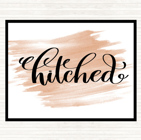 Watercolour Hitched Quote Dinner Table Placemat