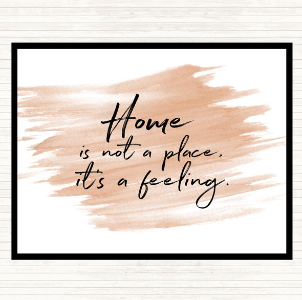 Watercolour Home Is Not A Place Quote Mouse Mat Pad