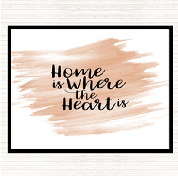 Watercolour Home Is Quote Mouse Mat Pad