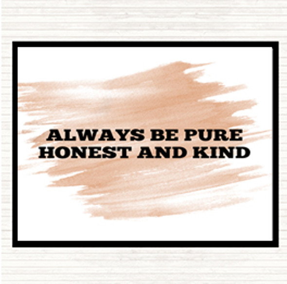 Watercolour Honest And Kind Quote Mouse Mat Pad