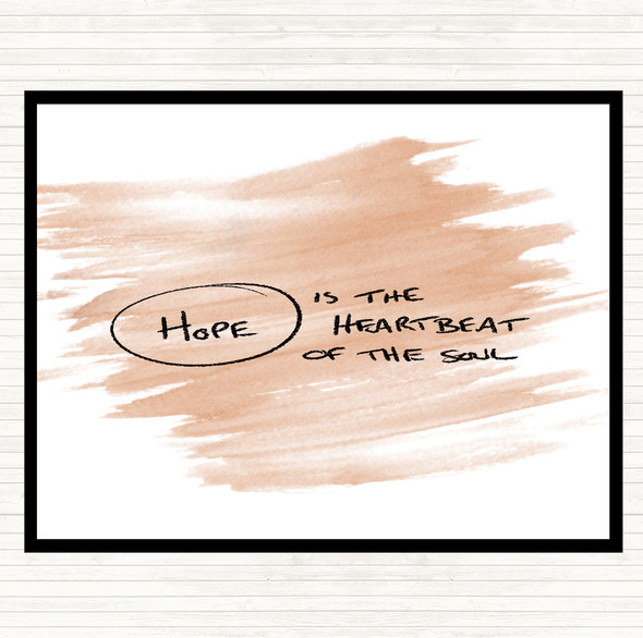 Watercolour Hope Heartbeat Quote Mouse Mat Pad