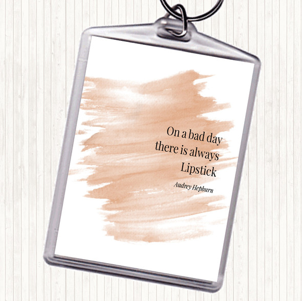 Watercolour Audrey Hepburn Lipstick Quote Bag Tag Keychain Keyring