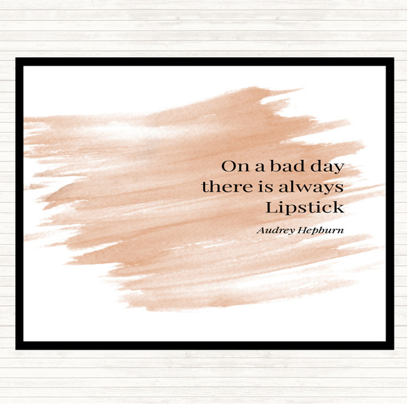 Watercolour Audrey Hepburn Lipstick Quote Dinner Table Placemat