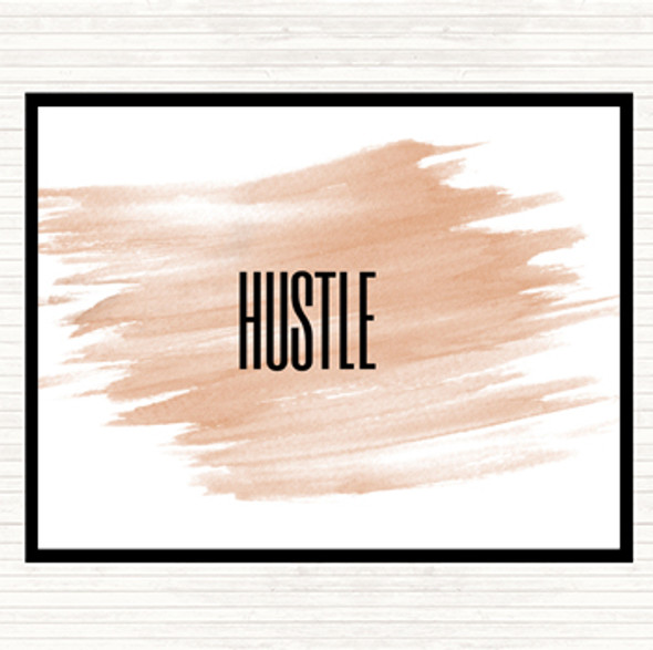 Watercolour Hustle Quote Dinner Table Placemat