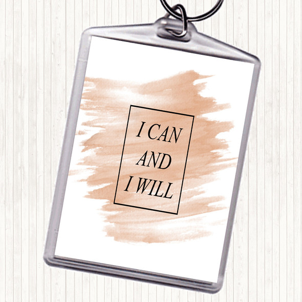 Watercolour I Can Quote Bag Tag Keychain Keyring