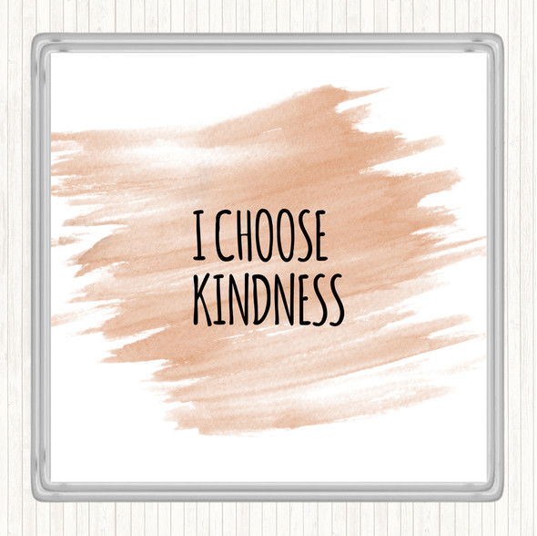 Watercolour I Choose Kindness Quote Drinks Mat Coaster