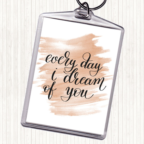 Watercolour I Dream Of You Quote Bag Tag Keychain Keyring