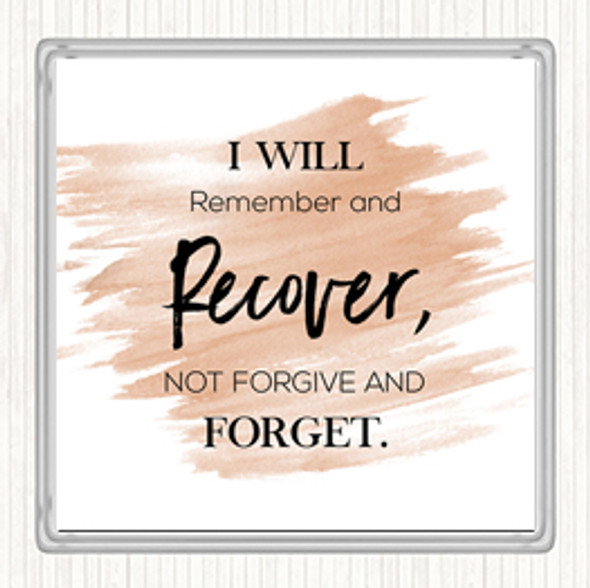 Watercolour I Will Remember Quote Drinks Mat Coaster