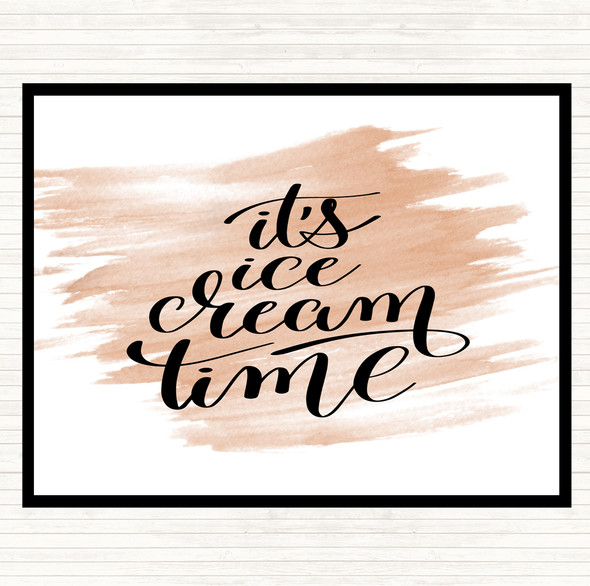 Watercolour Ice Cream Time Quote Dinner Table Placemat