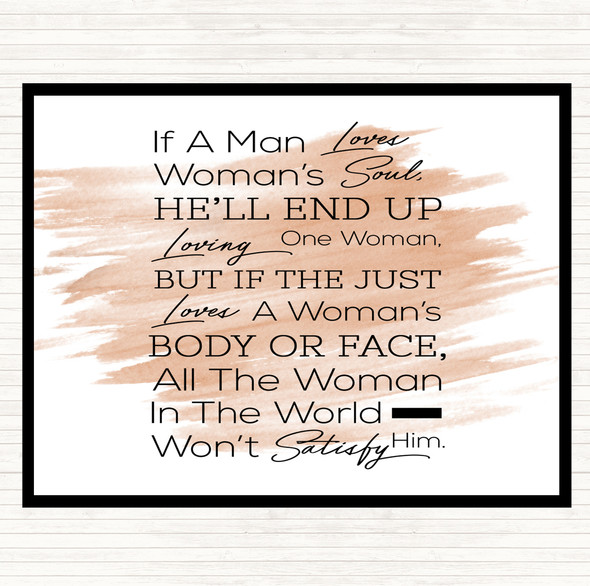 Watercolour If A Man Loves Quote Mouse Mat Pad