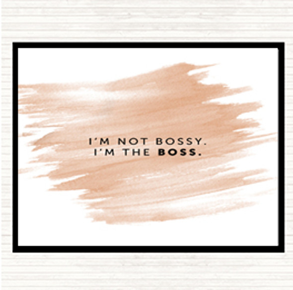 Watercolour I'm The Boss Quote Dinner Table Placemat