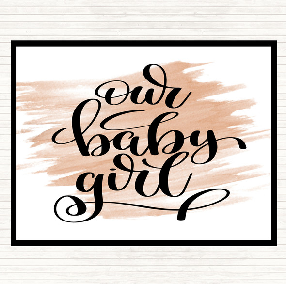 Watercolour Baby Girl Quote Mouse Mat Pad