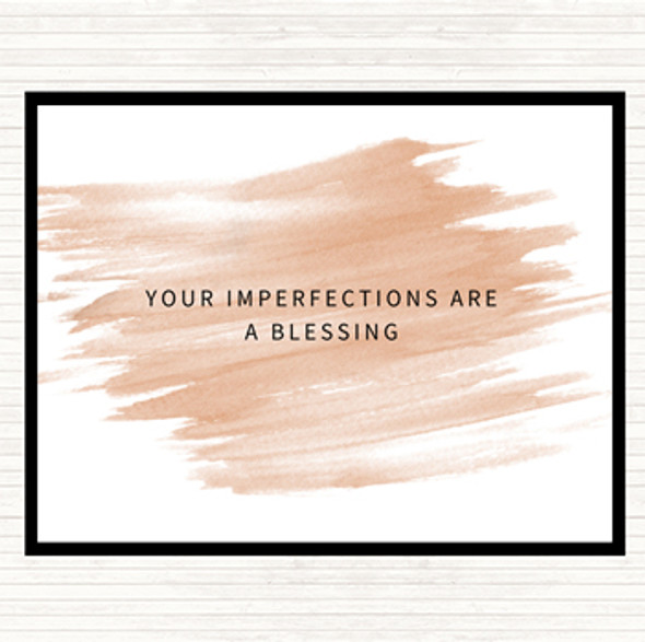 Watercolour Imperfections Are A Blessing Quote Dinner Table Placemat