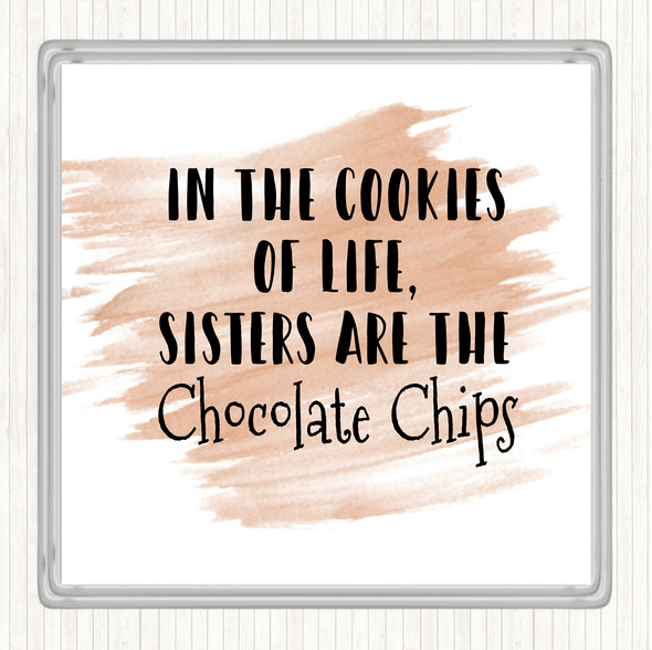 Watercolour In The Cookies Of Life Quote Drinks Mat Coaster