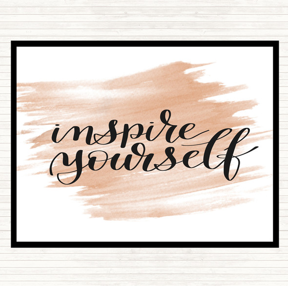 Watercolour Inspire Yourself Quote Dinner Table Placemat
