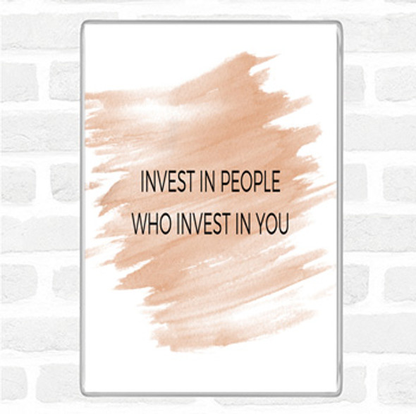 Watercolour Invest In People Quote Jumbo Fridge Magnet