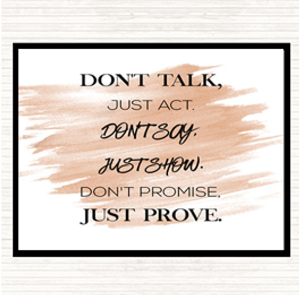 Watercolour Just Act Quote Dinner Table Placemat