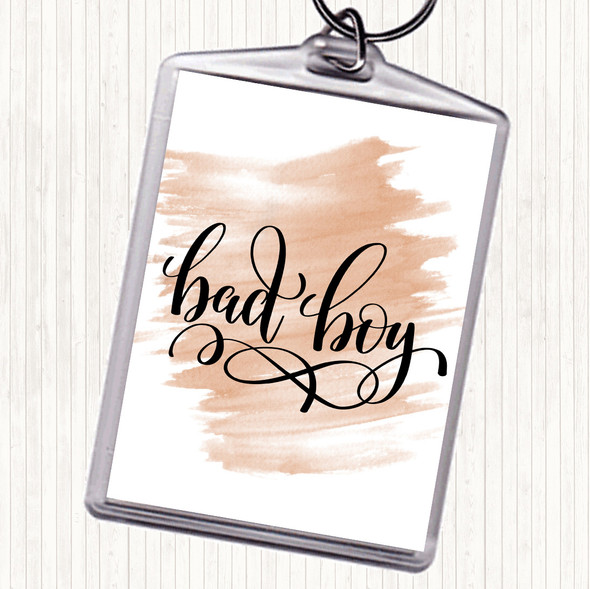 Watercolour Bad Boy Quote Bag Tag Keychain Keyring