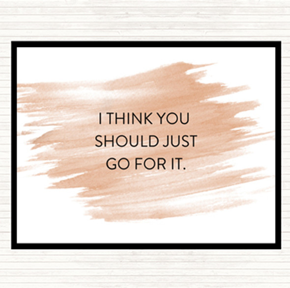 Watercolour Just Go For It Quote Dinner Table Placemat