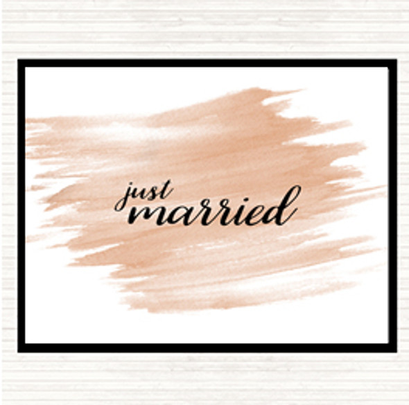 Watercolour Just Married Quote Dinner Table Placemat