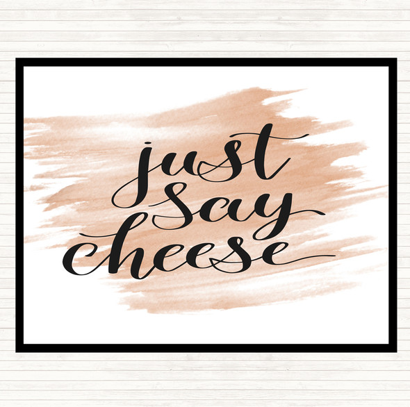 Watercolour Just Say Cheese Quote Dinner Table Placemat