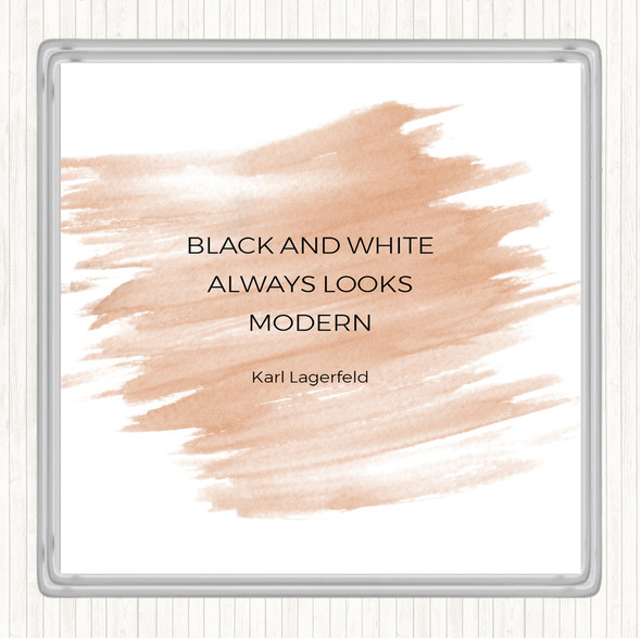 Watercolour Karl Lagerfield Black And White Quote Drinks Mat Coaster