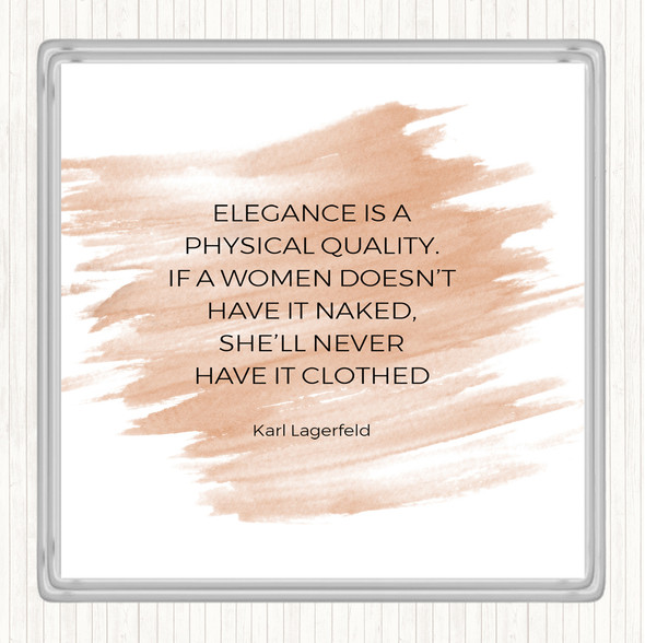 Watercolour Karl Lagerfield Elegance Quote Drinks Mat Coaster