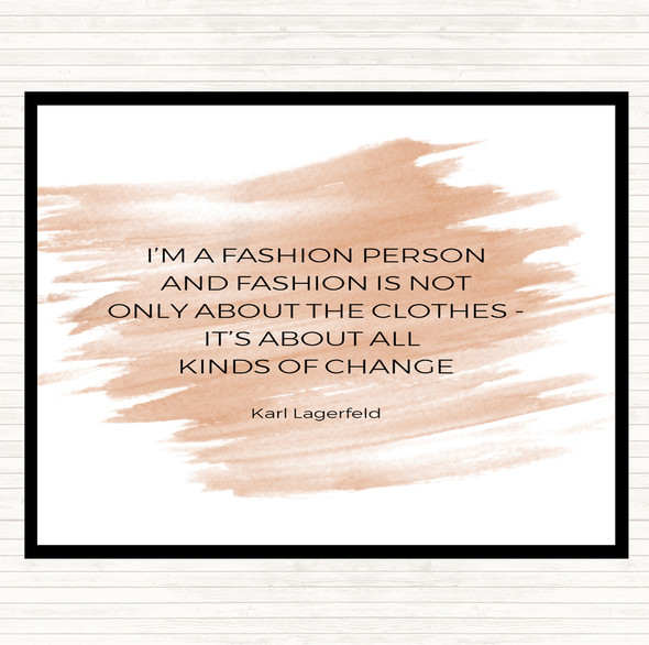 Watercolour Karl Lagerfield Fashion About Change Quote Dinner Table Placemat