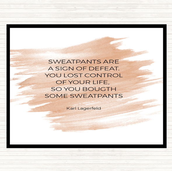 Watercolour Karl Lagerfield Sweatpants Defeat Quote Dinner Table Placemat