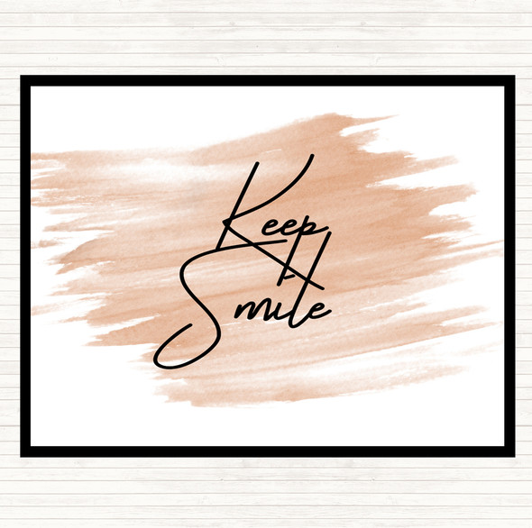 Watercolour Keep A Smile Quote Mouse Mat Pad