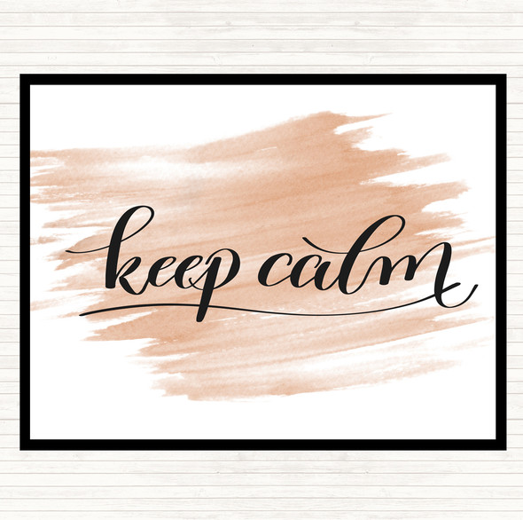 Watercolour Keep Calm Swirl Quote Dinner Table Placemat