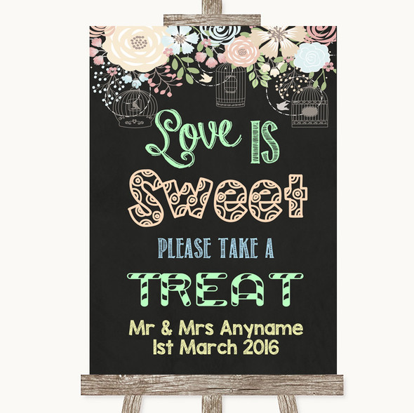 Shabby Chic Chalk Love Is Sweet Take A Treat Candy Buffet Wedding Sign