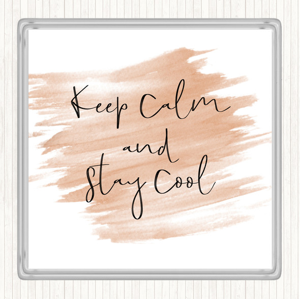 Watercolour Keep Calm Quote Drinks Mat Coaster