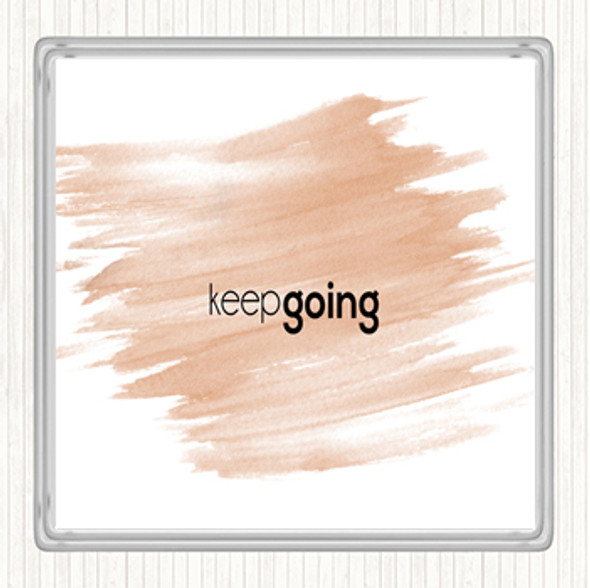 Watercolour Keep Going Quote Drinks Mat Coaster