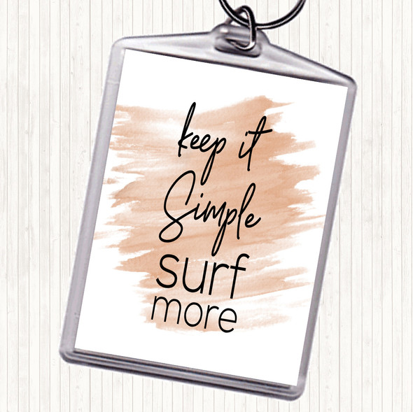 Watercolour Keep It Simple Quote Bag Tag Keychain Keyring