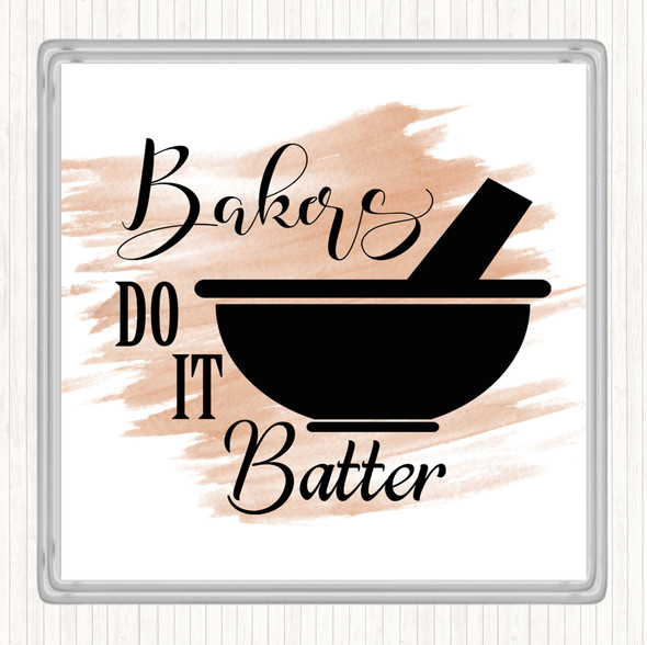 Watercolour Bakers Do It Batter Quote Drinks Mat Coaster