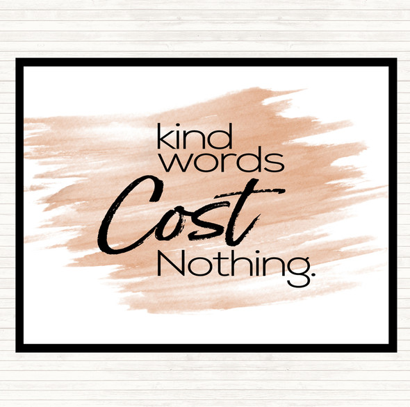 Watercolour Kind Words Cost Nothing Quote Mouse Mat Pad