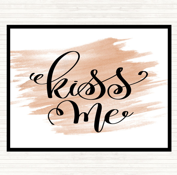 Watercolour Kiss Me Quote Mouse Mat Pad