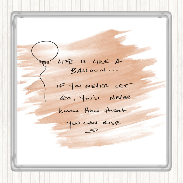 Watercolour Balloon Quote Drinks Mat Coaster