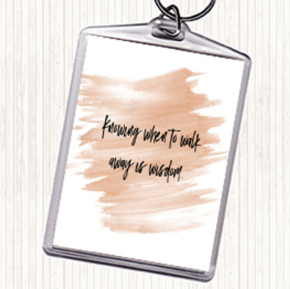 Watercolour Knowing When Quote Bag Tag Keychain Keyring