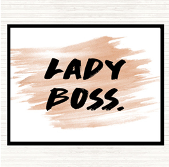 Watercolour Lady Boss Quote Mouse Mat Pad