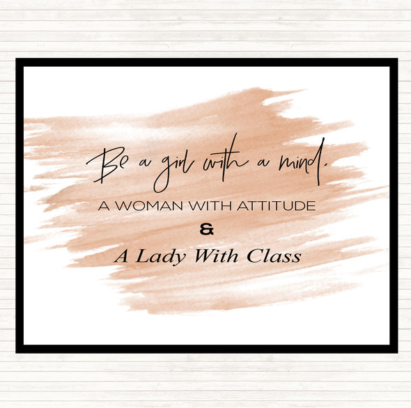 Watercolour Lady With Class Quote Mouse Mat Pad