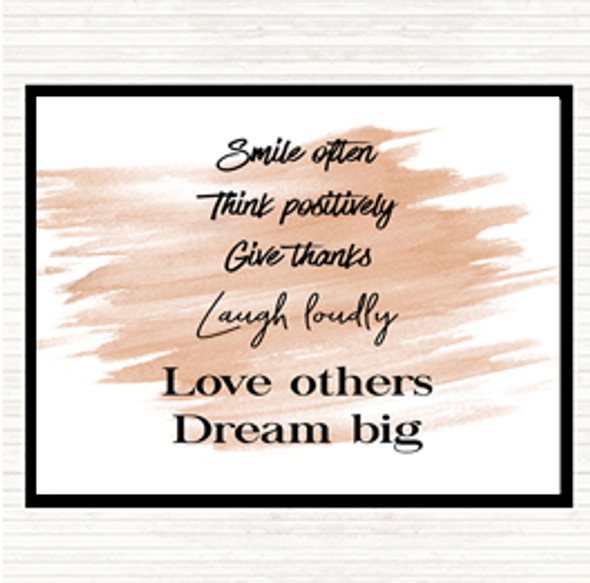 Watercolour Laugh Loudly Quote Dinner Table Placemat