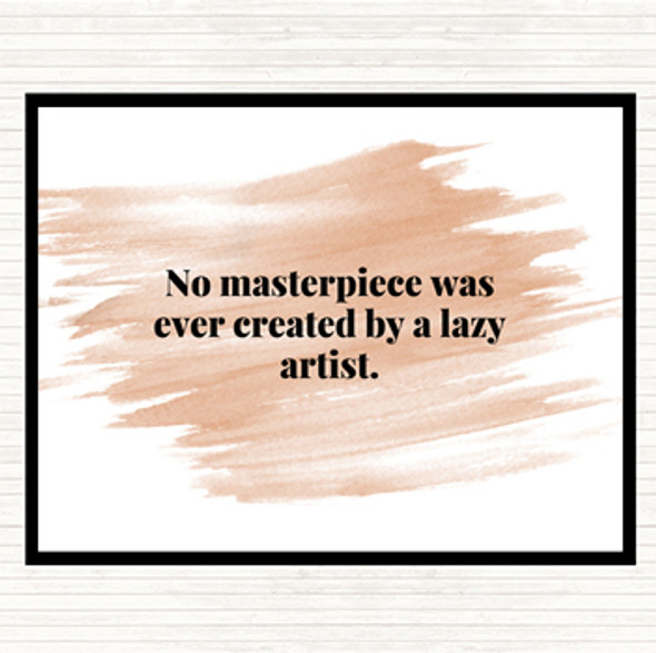 Watercolour Lazy Artist Quote Dinner Table Placemat