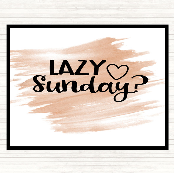 Watercolour Lazy Sunday Quote Dinner Table Placemat
